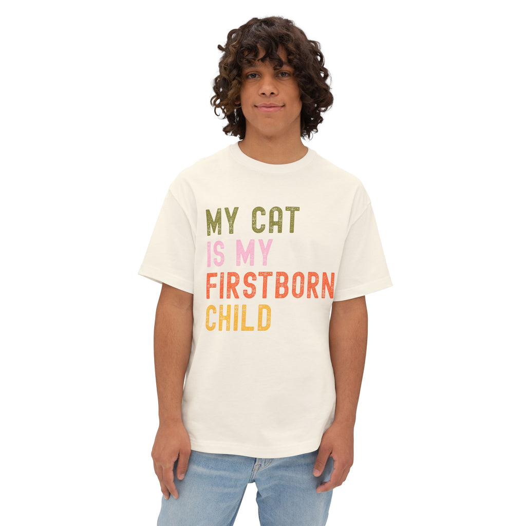 Funny Cat Lover's Unisex Oversized Tee - My Cat Is My Firstborn Child, Gift for Cat Owners, Relaxed Fit T-Shirt, Pet Lover Apparel, [...]
