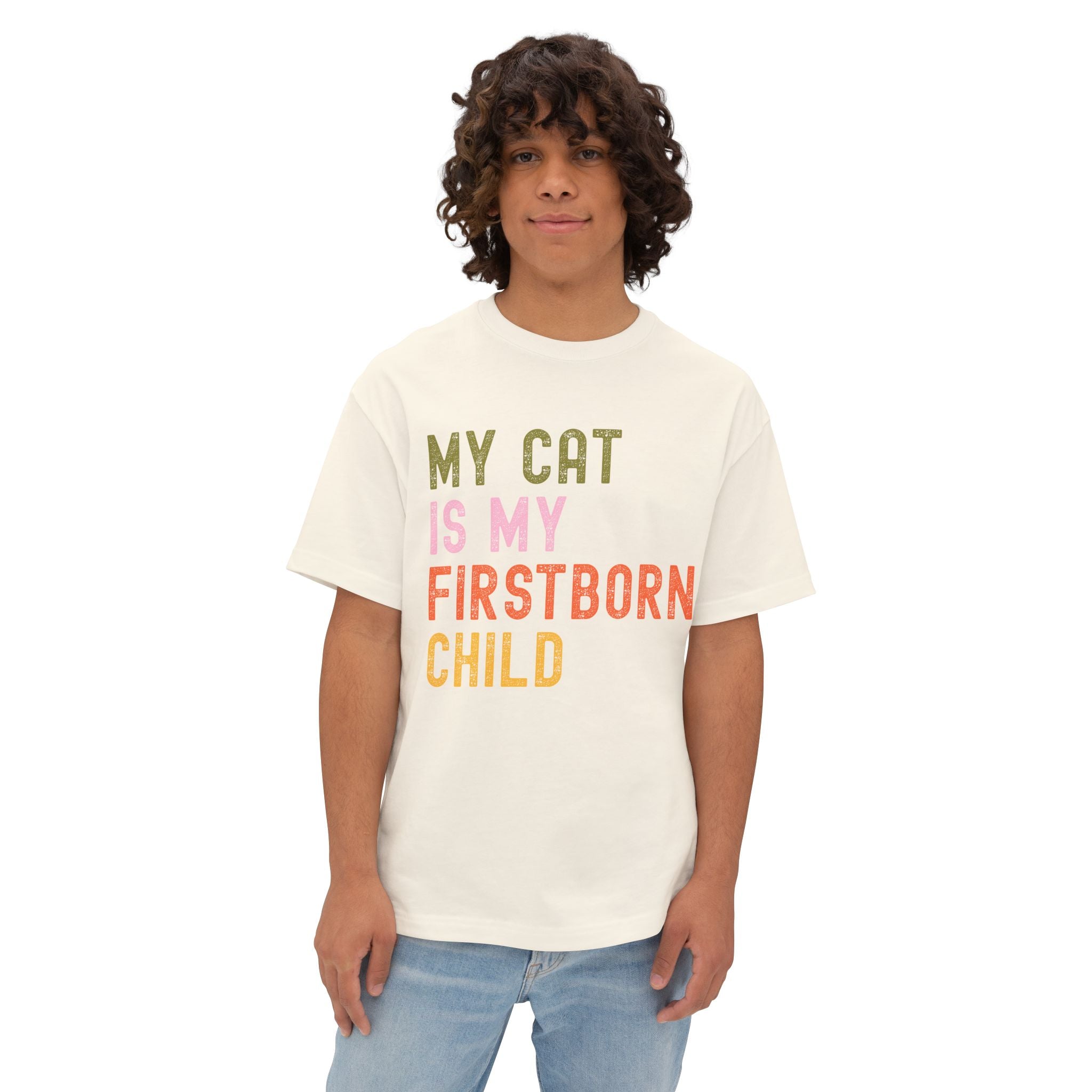 Funny Cat Lover's Unisex Oversized Tee - My Cat Is My Firstborn Child, Gift for Cat Owners, Relaxed Fit T-Shirt, Pet Lover Apparel, [...]
