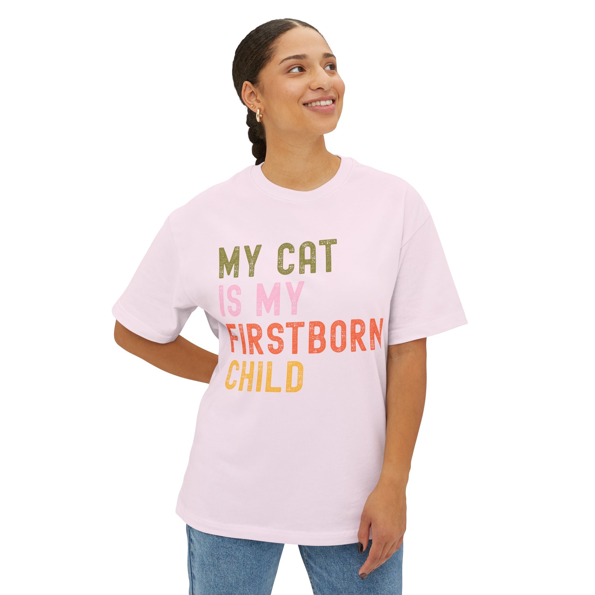 Funny Cat Lover's Unisex Oversized Tee - My Cat Is My Firstborn Child, Gift for Cat Owners, Relaxed Fit T-Shirt, Pet Lover Apparel, [...]