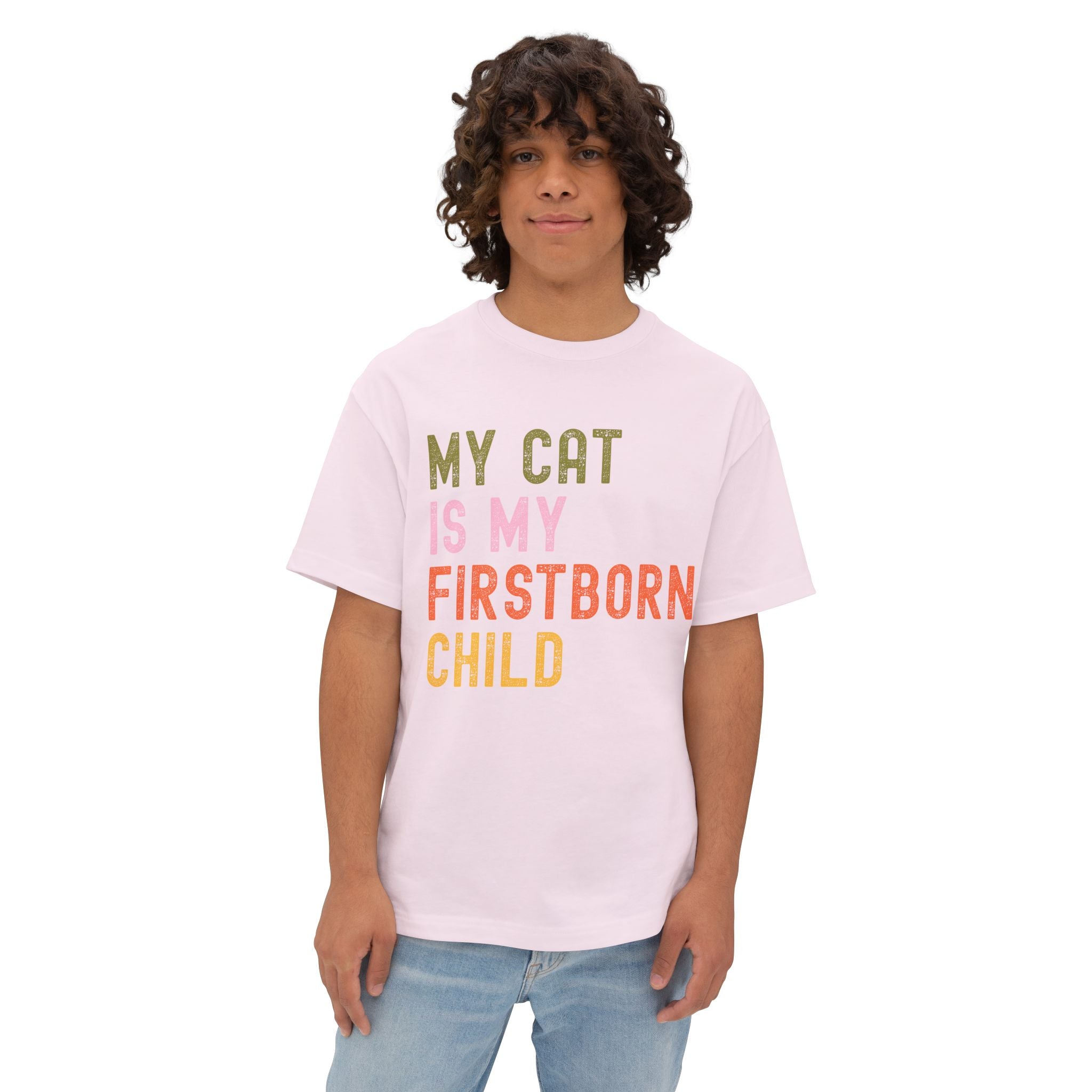 Funny Cat Lover's Unisex Oversized Tee - My Cat Is My Firstborn Child, Gift for Cat Owners, Relaxed Fit T-Shirt, Pet Lover Apparel, [...]
