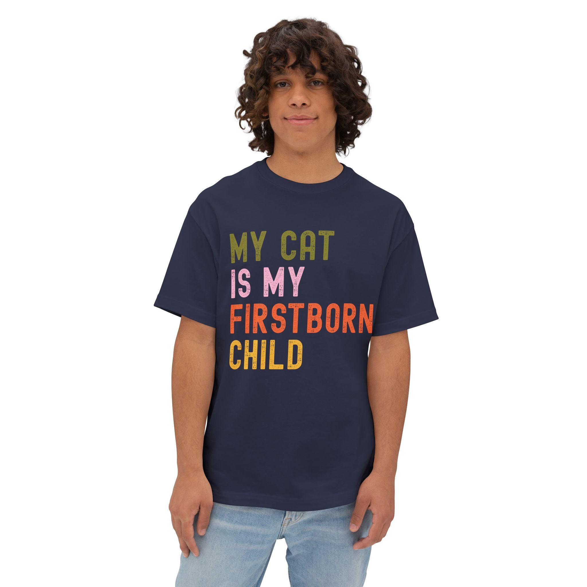 Funny Cat Lover's Unisex Oversized Tee - My Cat Is My Firstborn Child, Gift for Cat Owners, Relaxed Fit T-Shirt, Pet Lover Apparel, [...]