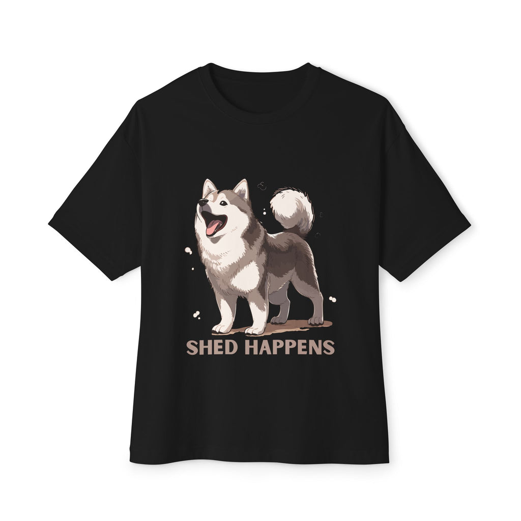 Funny Dog Lover's Unisex Boxy Tee – Shed Happens, Pet Gift, Dog Mom Shirt, Humorous T-Shirt, Oversized Casual Wear