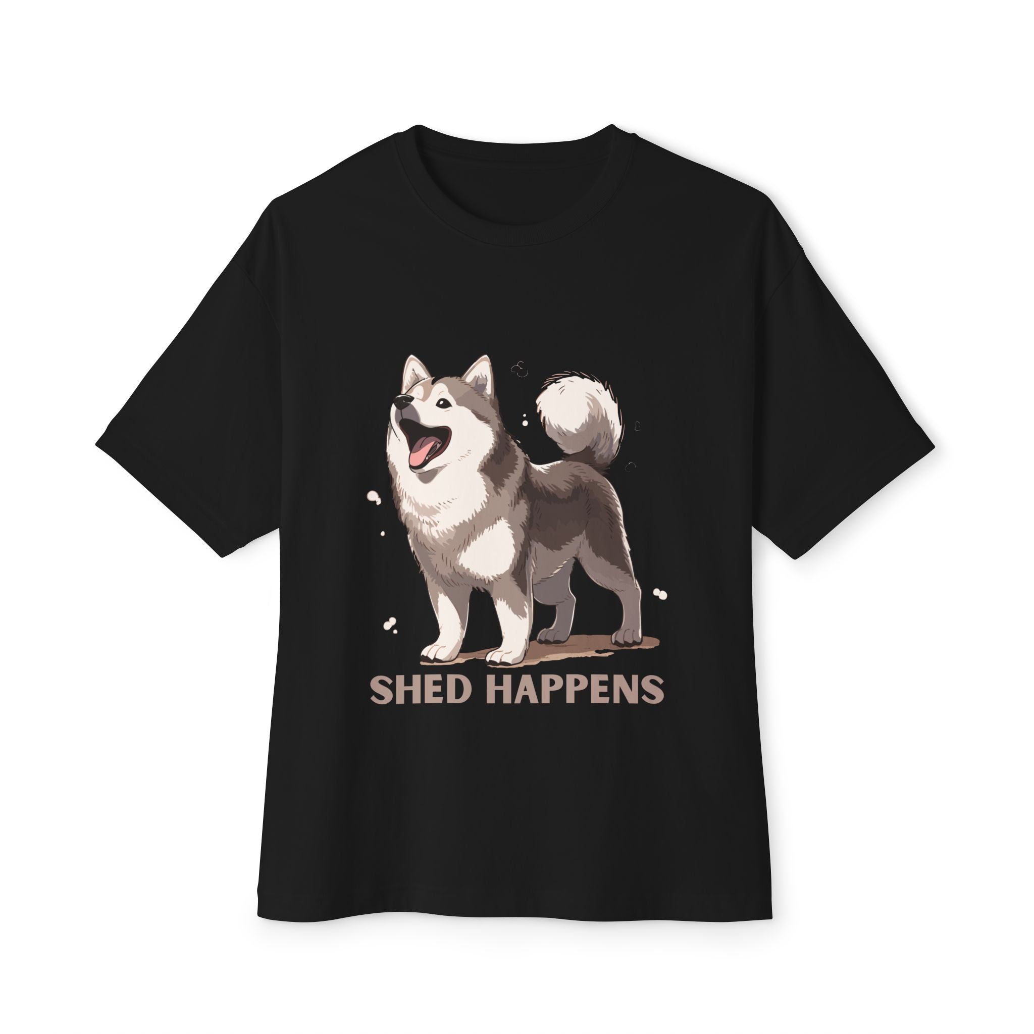 Funny Dog Lover's Unisex Boxy Tee – Shed Happens, Pet Gift, Dog Mom Shirt, Humorous T-Shirt, Oversized Casual Wear