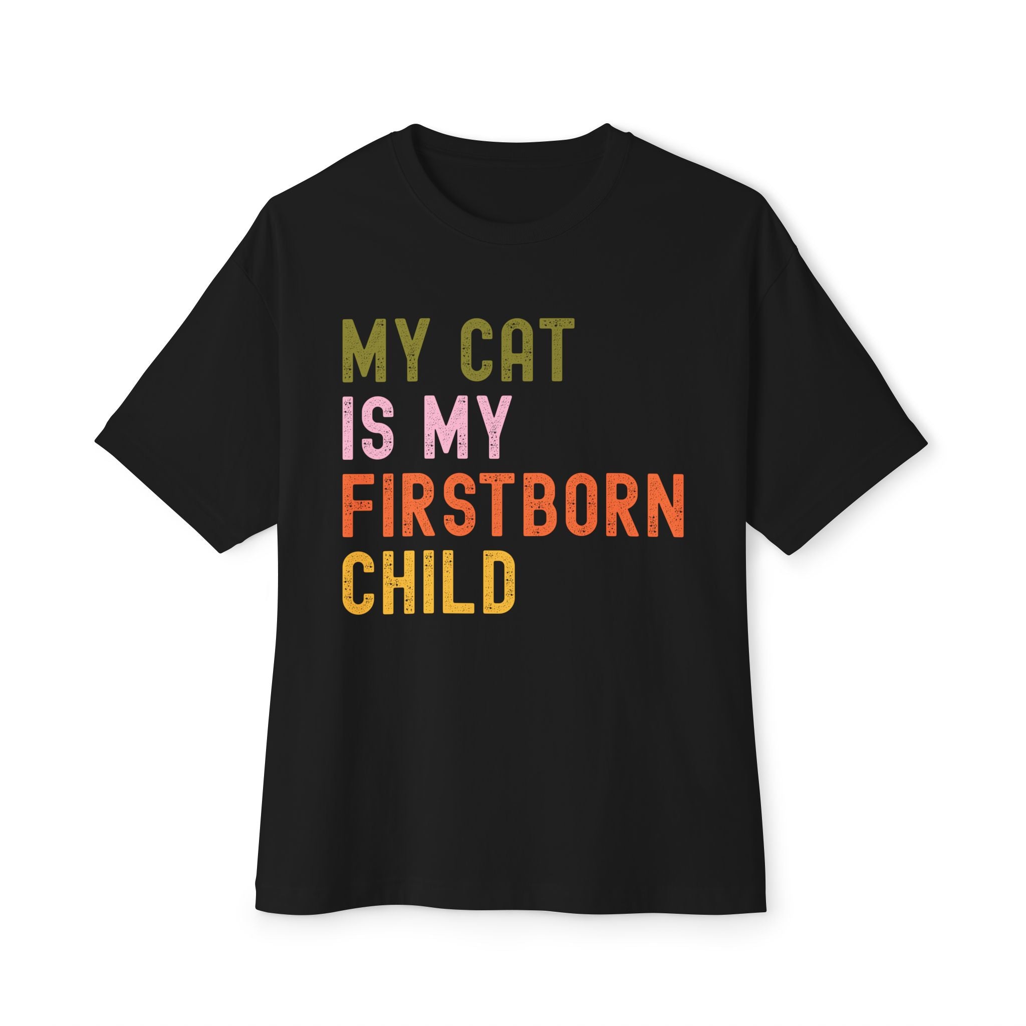 Funny Cat Lover's Unisex Oversized Tee - My Cat Is My Firstborn Child, Gift for Cat Owners, Relaxed Fit T-Shirt, Pet Lover Apparel, [...]