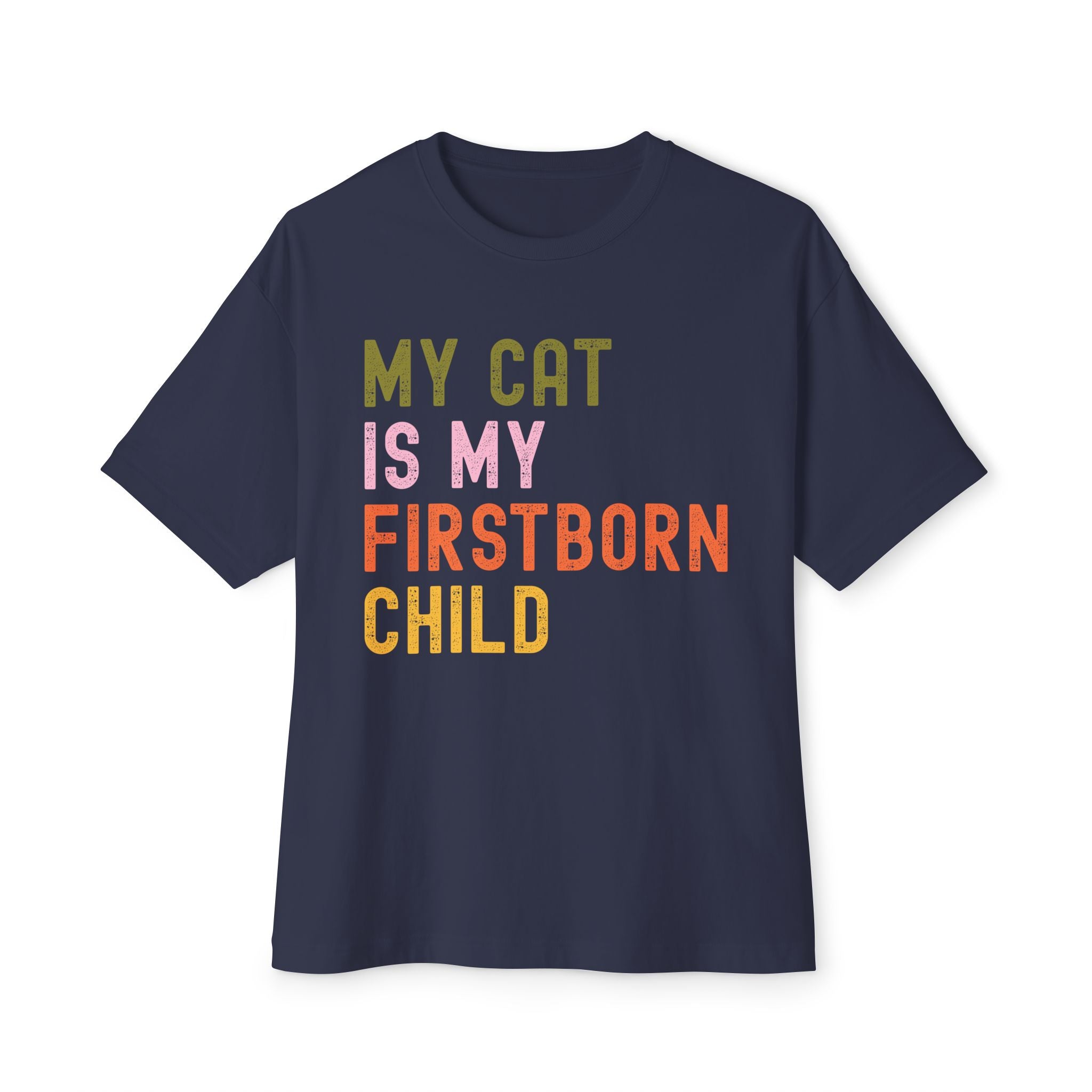 Funny Cat Lover's Unisex Oversized Tee - My Cat Is My Firstborn Child, Gift for Cat Owners, Relaxed Fit T-Shirt, Pet Lover Apparel, [...]