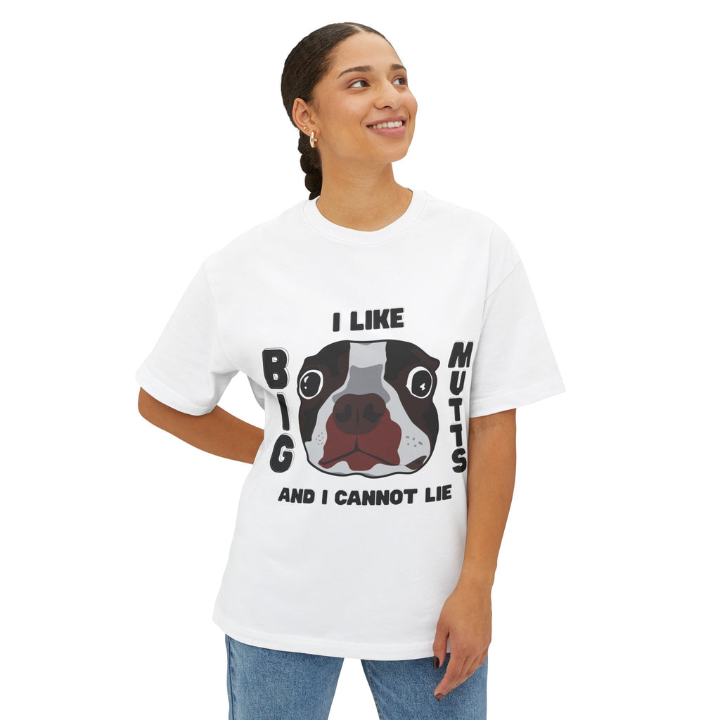 Unisex Oversized Dog Lover Tee - I Like Big Mutts, Funny Graphic Tee, Pet Lover Gift, Casual Wear, Dog Mom Shirt, Dog Dad T-Shirt