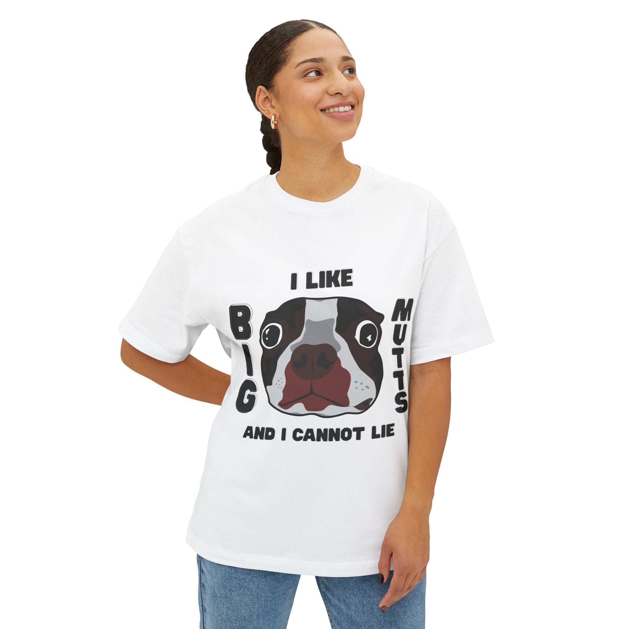 Unisex Oversized Dog Lover Tee - I Like Big Mutts, Funny Graphic Tee, Pet Lover Gift, Casual Wear, Dog Mom Shirt, Dog Dad T-Shirt