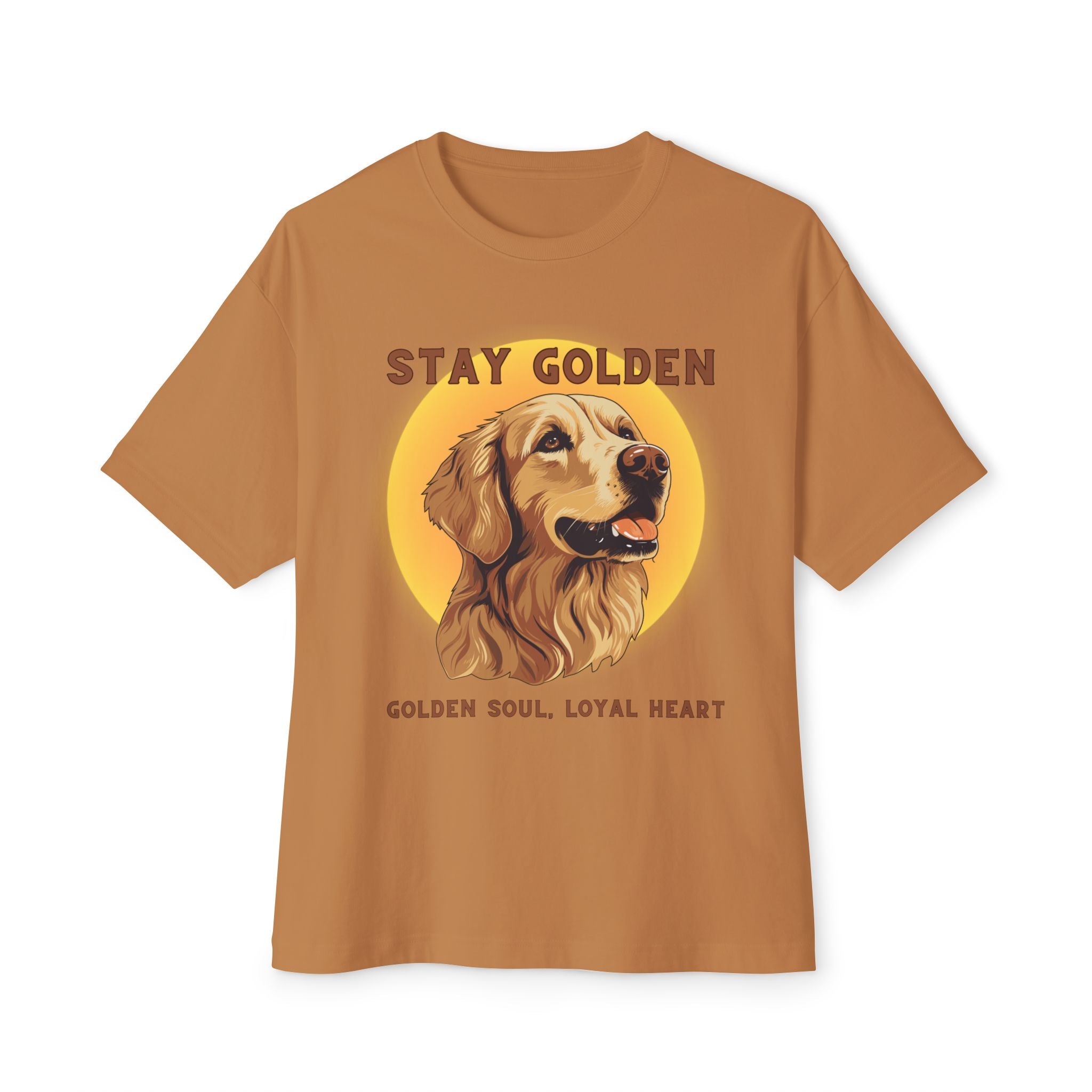 Stay Golden Unisex Oversized Tee - Perfect for Dog Lovers, Casual Wear, Gifts