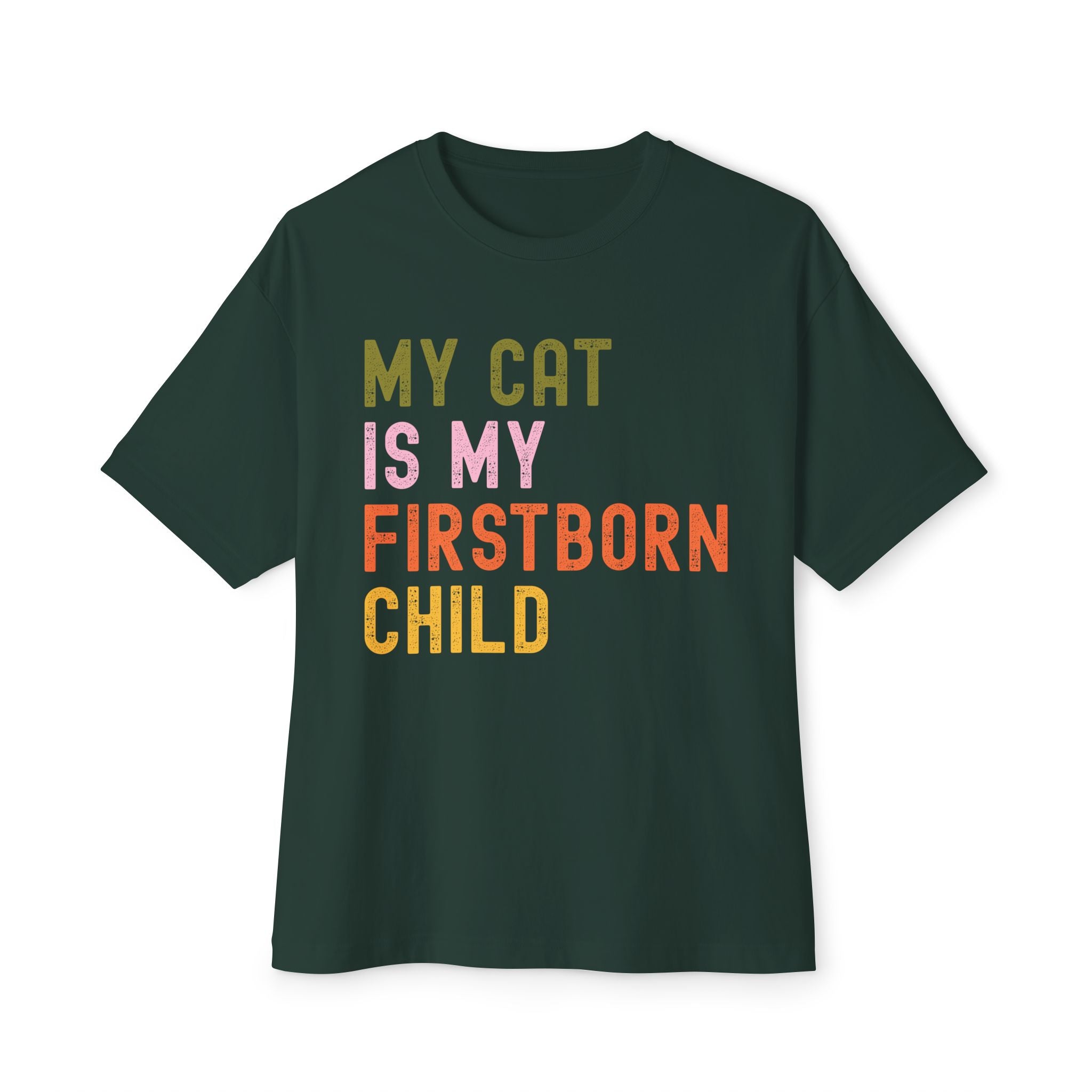 Funny Cat Lover's Unisex Oversized Tee - My Cat Is My Firstborn Child, Gift for Cat Owners, Relaxed Fit T-Shirt, Pet Lover Apparel, [...]