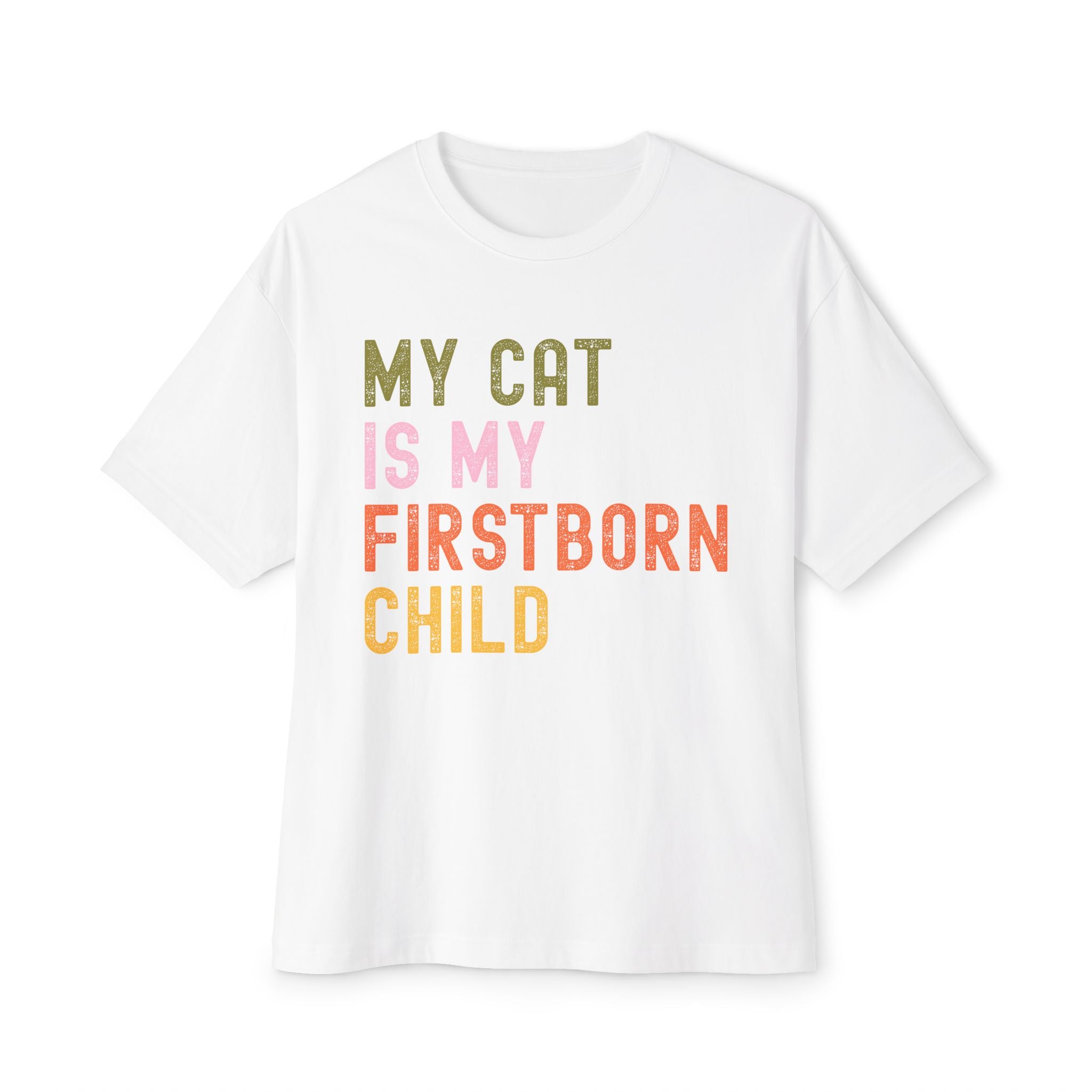 Funny Cat Lover's Unisex Oversized Tee - My Cat Is My Firstborn Child, Gift for Cat Owners, Relaxed Fit T-Shirt, Pet Lover Apparel, [...]