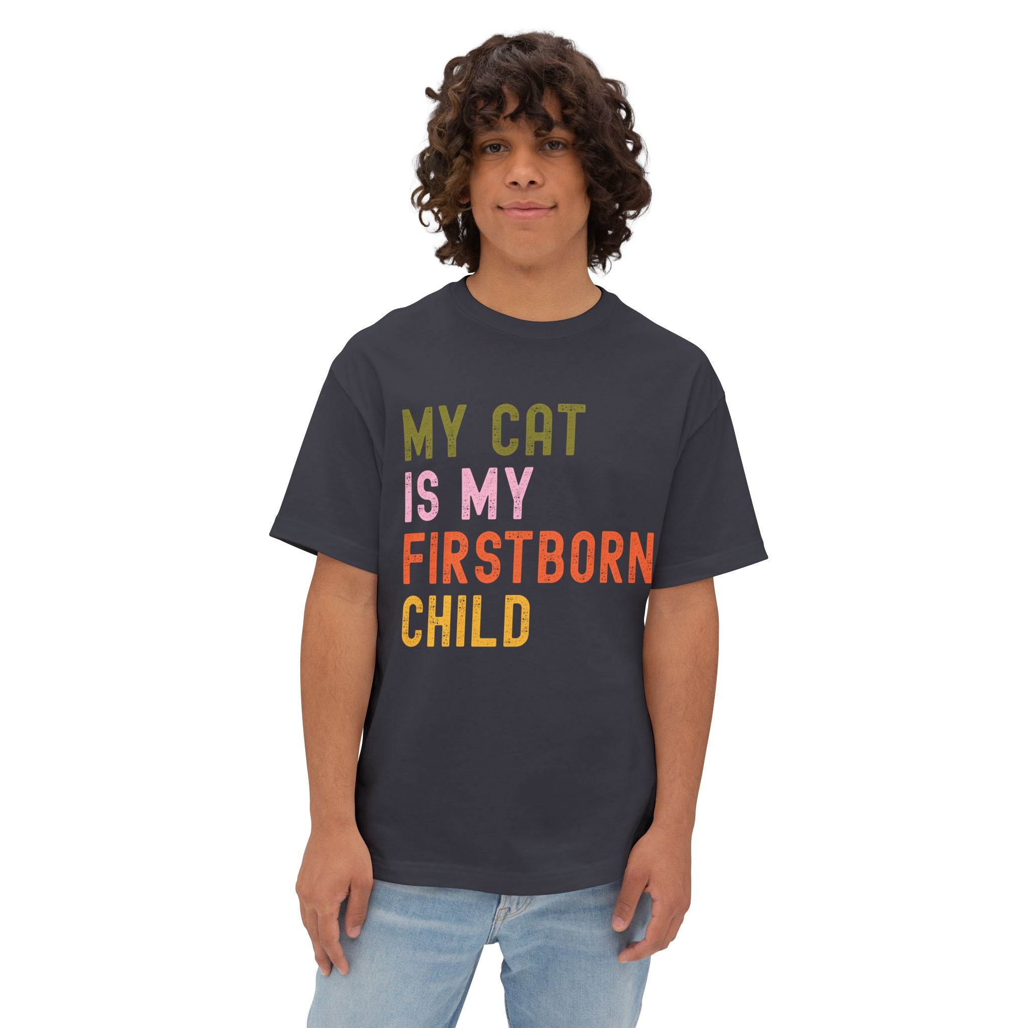 Funny Cat Lover's Unisex Oversized Tee - My Cat Is My Firstborn Child, Gift for Cat Owners, Relaxed Fit T-Shirt, Pet Lover Apparel, [...]