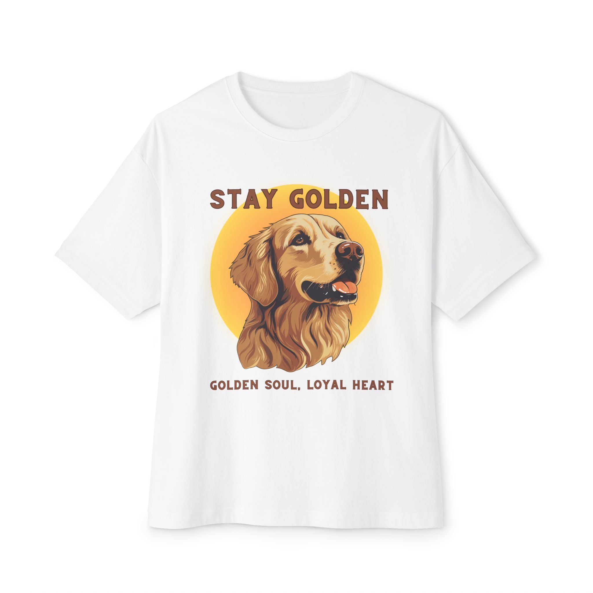 Stay Golden Unisex Oversized Tee - Perfect for Dog Lovers, Casual Wear, Gifts