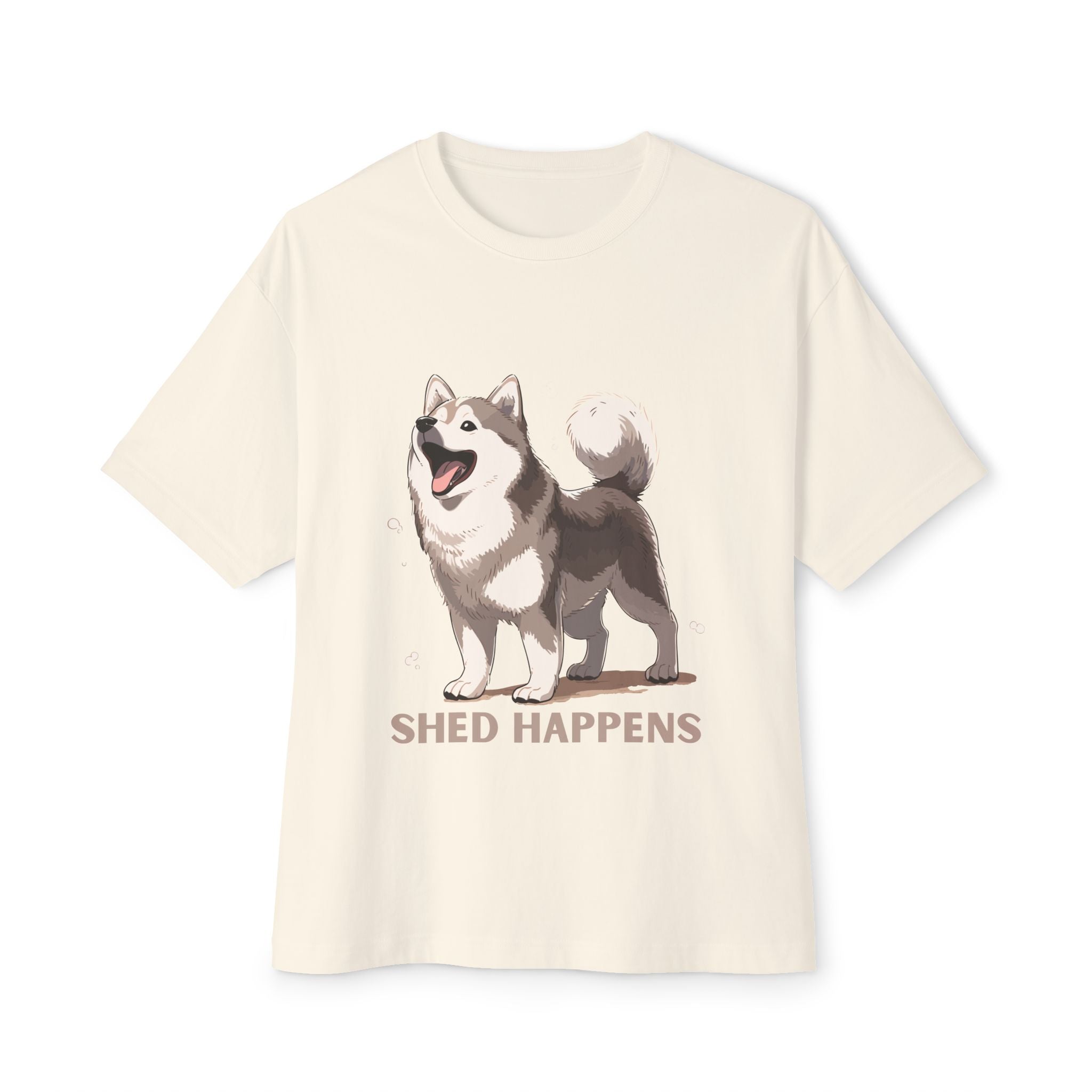 Funny Dog Lover's Unisex Boxy Tee – Shed Happens, Pet Gift, Dog Mom Shirt, Humorous T-Shirt, Oversized Casual Wear