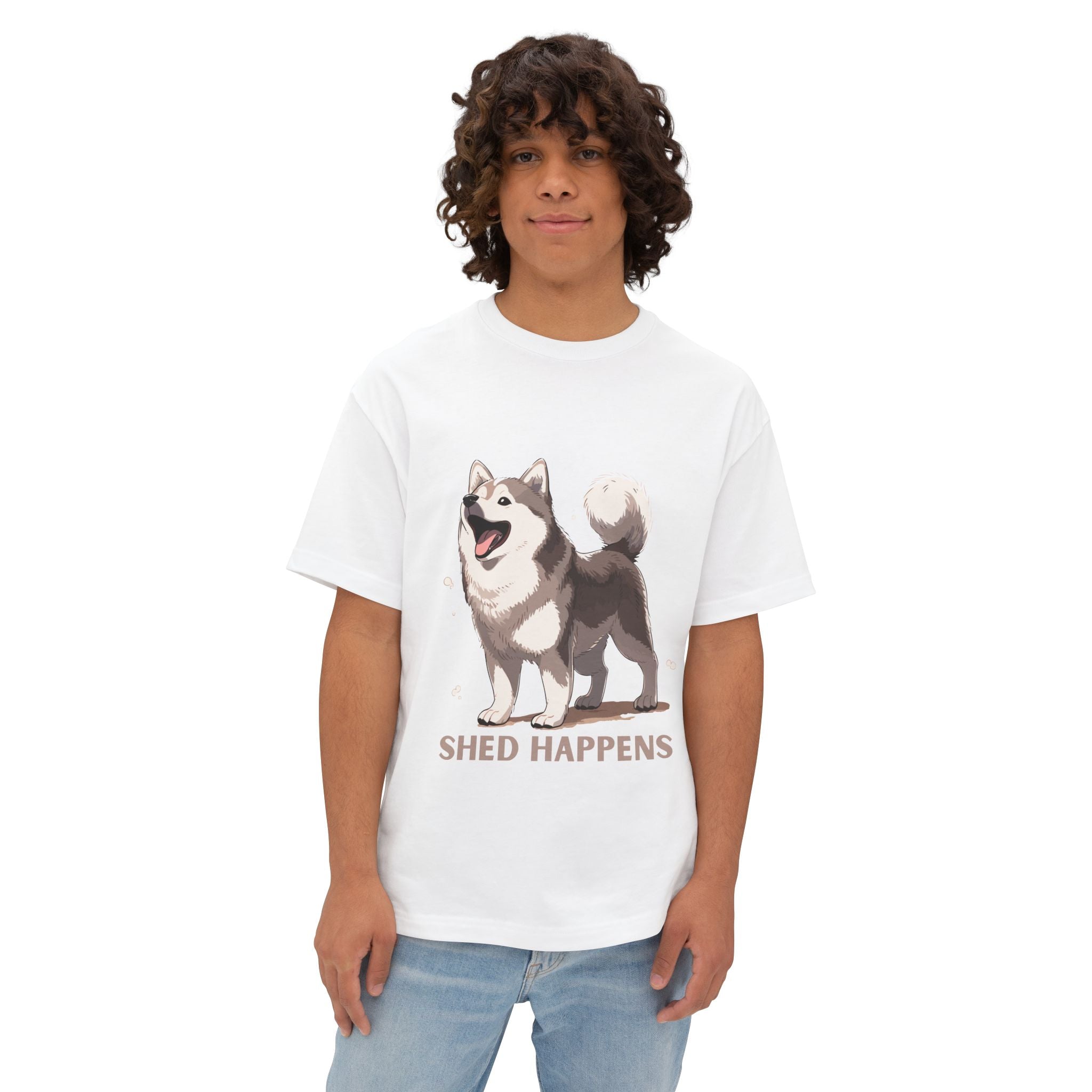 Funny Dog Lover's Unisex Boxy Tee – Shed Happens, Pet Gift, Dog Mom Shirt, Humorous T-Shirt, Oversized Casual Wear