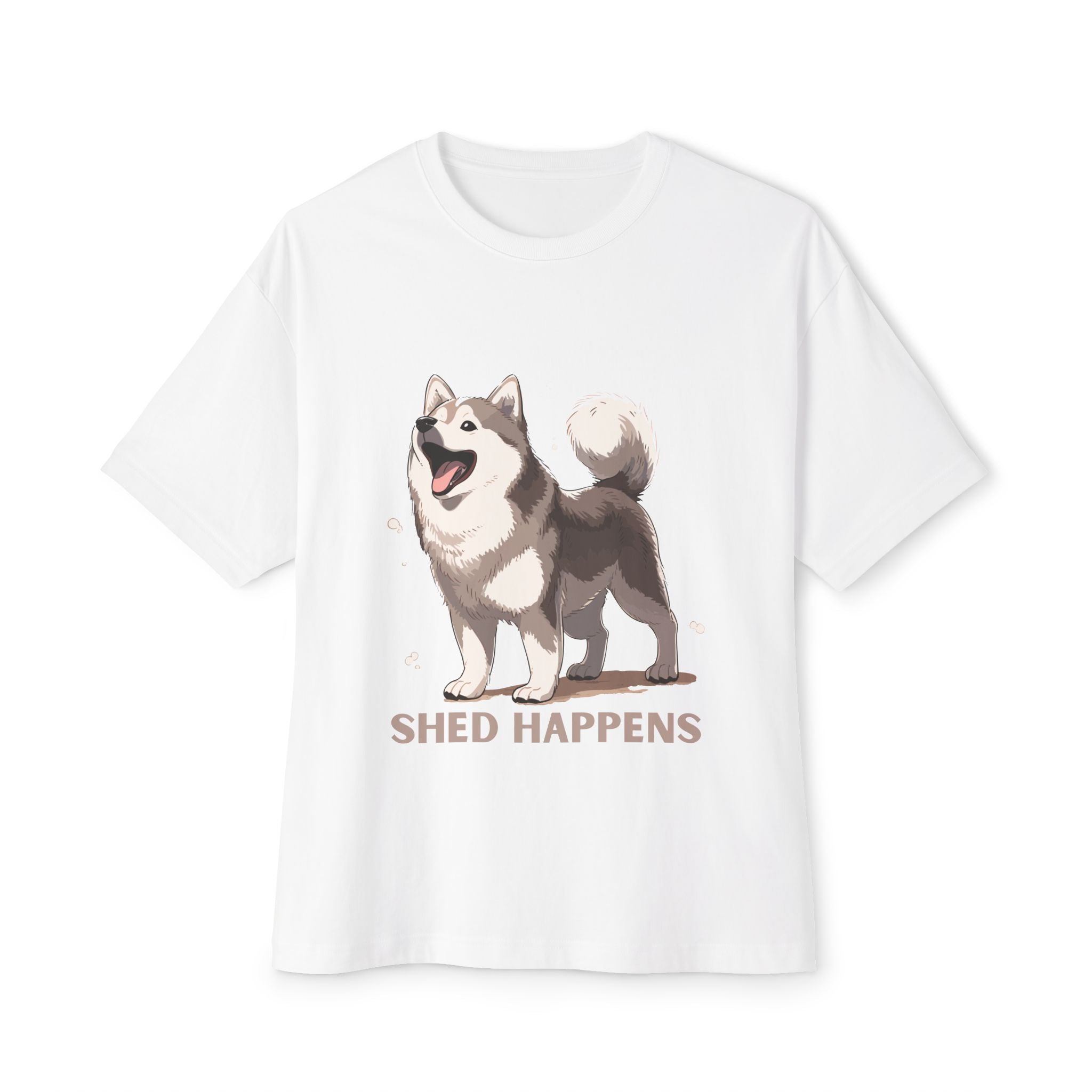 Funny Dog Lover's Unisex Boxy Tee – Shed Happens, Pet Gift, Dog Mom Shirt, Humorous T-Shirt, Oversized Casual Wear