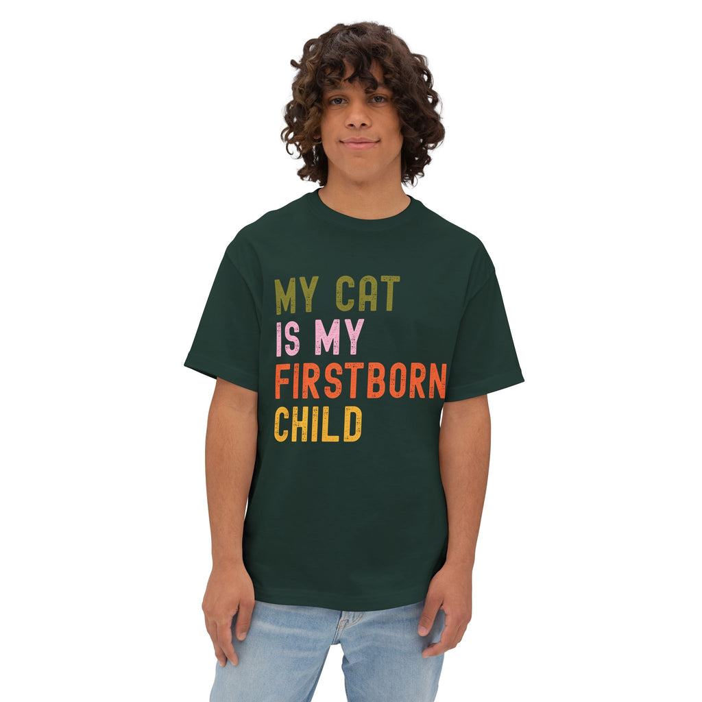 Funny Cat Lover's Unisex Oversized Tee - My Cat Is My Firstborn Child, Gift for Cat Owners, Relaxed Fit T-Shirt, Pet Lover Apparel, [...]