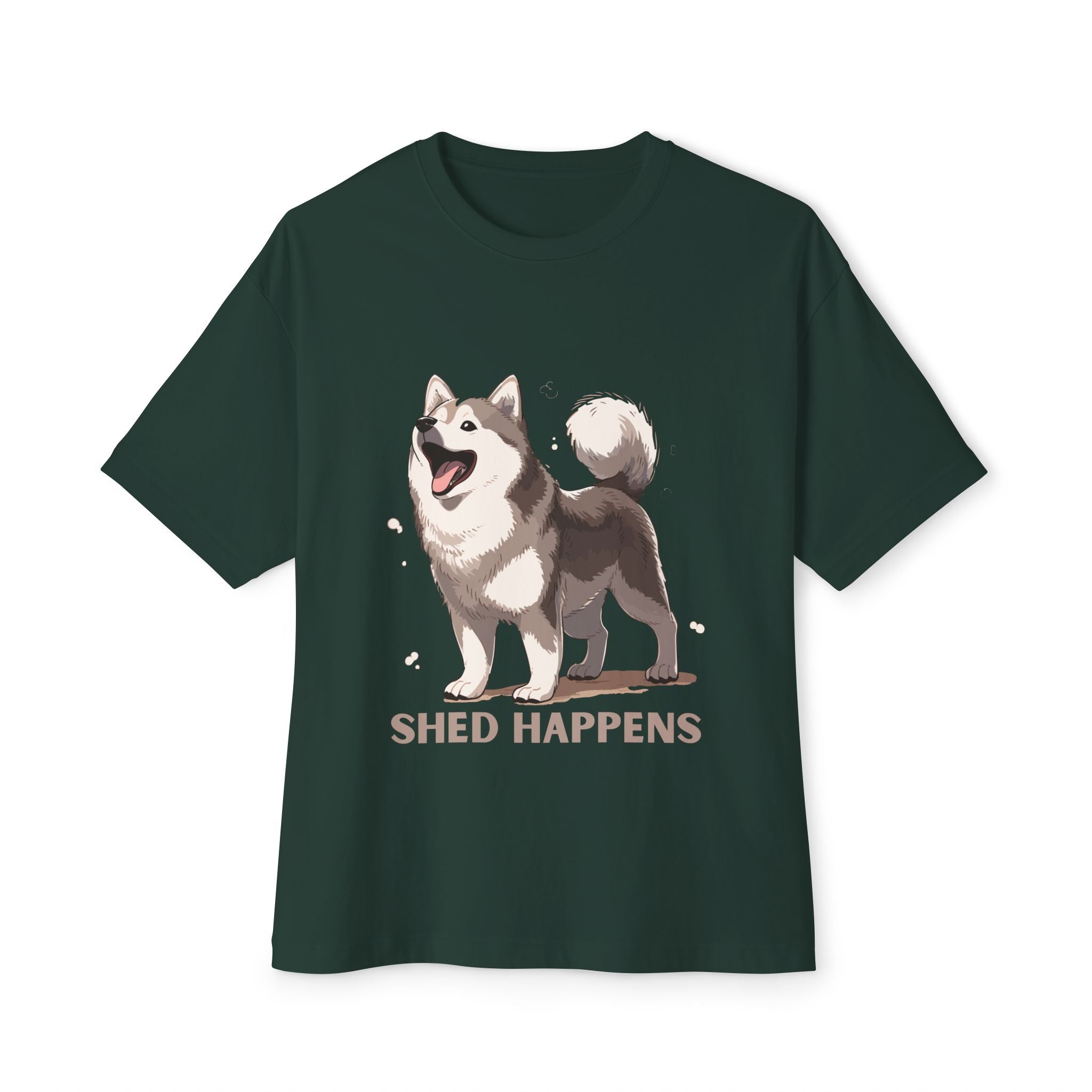 Funny Dog Lover's Unisex Boxy Tee – Shed Happens, Pet Gift, Dog Mom Shirt, Humorous T-Shirt, Oversized Casual Wear