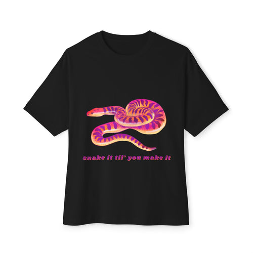 Colorful Snake Graphic Tee | Unisex Oversized Boxy T-Shirt, Casual Wear, Gift for Snake Lovers, Trendy Streetwear, Summer Vibes