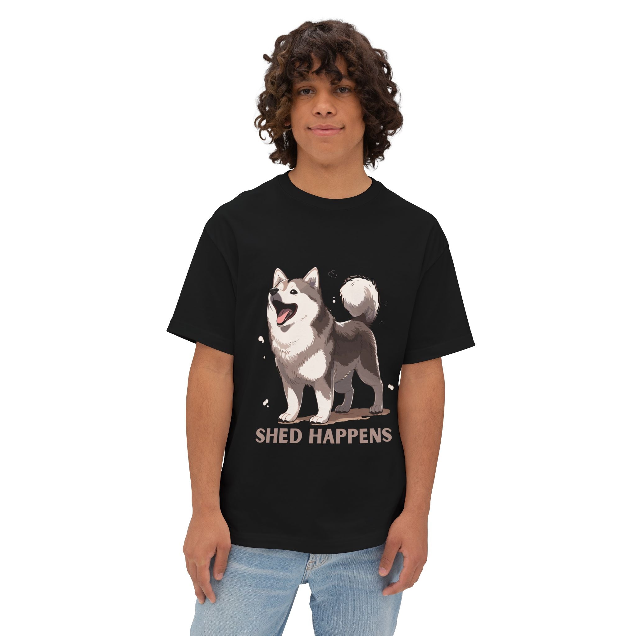Funny Dog Lover's Unisex Boxy Tee – Shed Happens, Pet Gift, Dog Mom Shirt, Humorous T-Shirt, Oversized Casual Wear