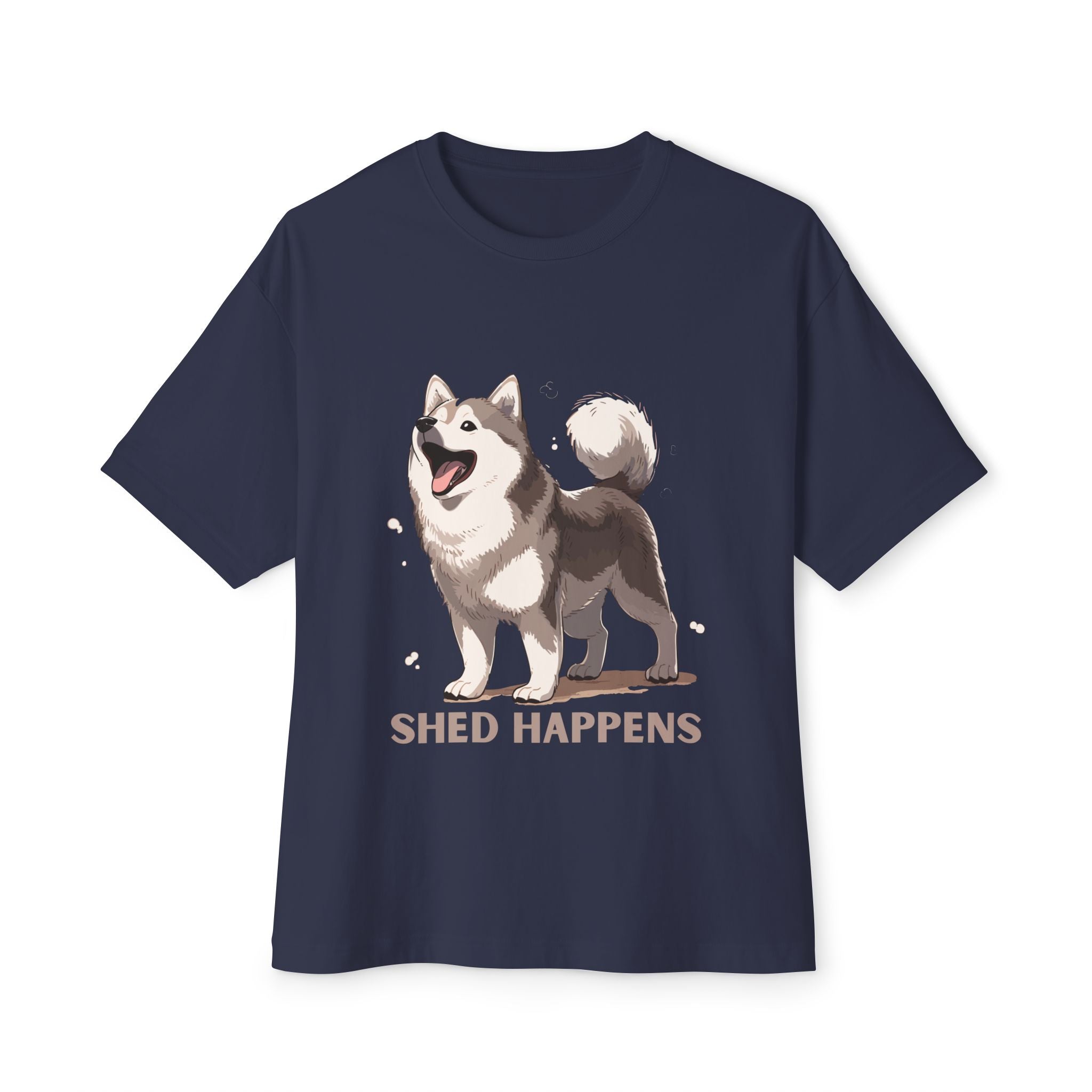 Funny Dog Lover's Unisex Boxy Tee – Shed Happens, Pet Gift, Dog Mom Shirt, Humorous T-Shirt, Oversized Casual Wear
