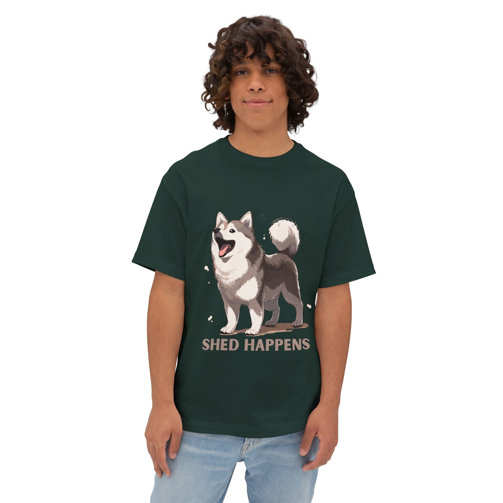 Funny Dog Lover's Unisex Boxy Tee – Shed Happens, Pet Gift, Dog Mom Shirt, Humorous T-Shirt, Oversized Casual Wear