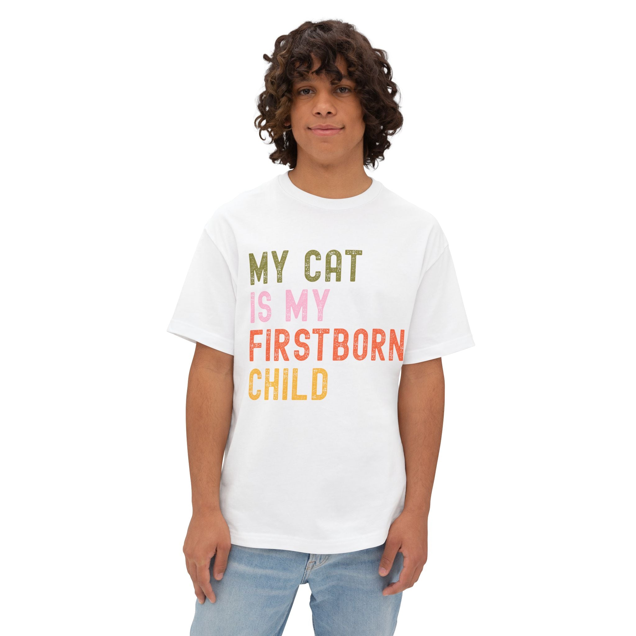Funny Cat Lover's Unisex Oversized Tee - My Cat Is My Firstborn Child, Gift for Cat Owners, Relaxed Fit T-Shirt, Pet Lover Apparel, [...]