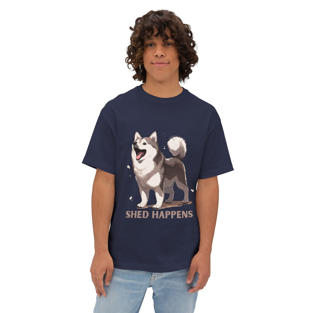 Funny Dog Lover's Unisex Boxy Tee – Shed Happens, Pet Gift, Dog Mom Shirt, Humorous T-Shirt, Oversized Casual Wear