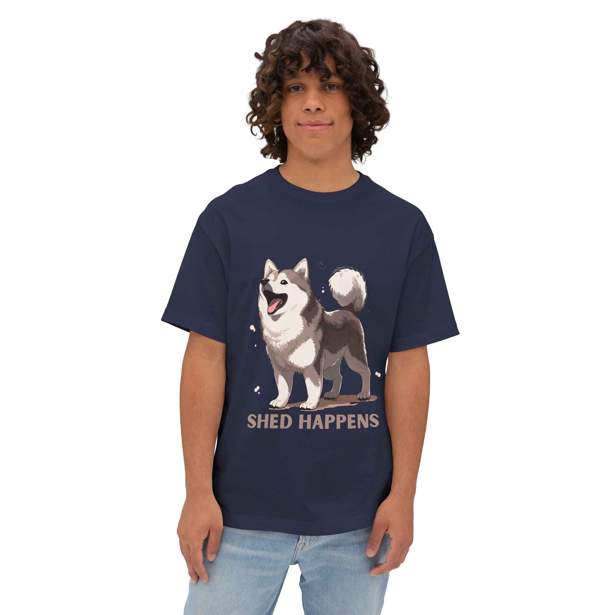 Funny Dog Lover's Unisex Boxy Tee – Shed Happens, Pet Gift, Dog Mom Shirt, Humorous T-Shirt, Oversized Casual Wear