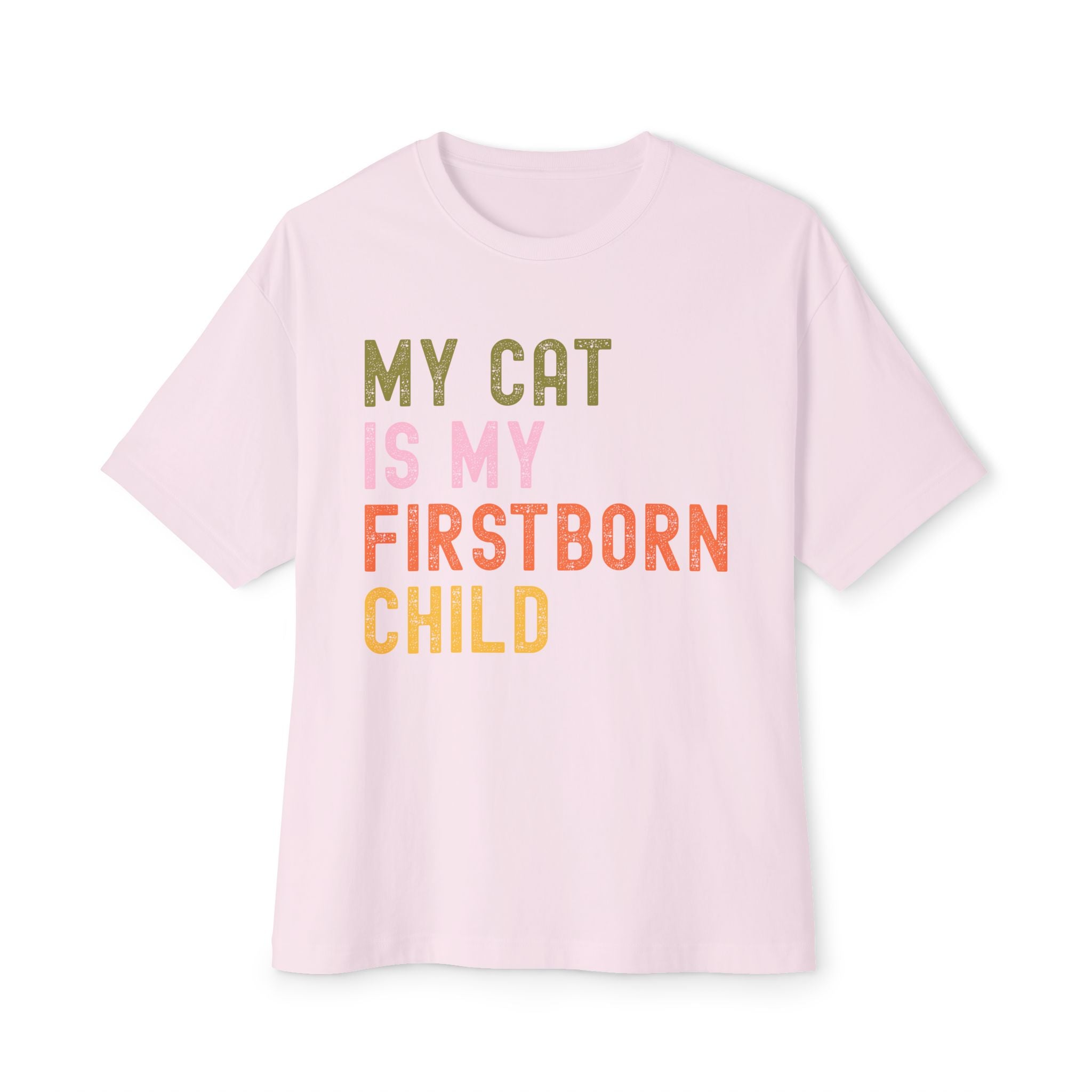 Funny Cat Lover's Unisex Oversized Tee - My Cat Is My Firstborn Child, Gift for Cat Owners, Relaxed Fit T-Shirt, Pet Lover Apparel, [...]