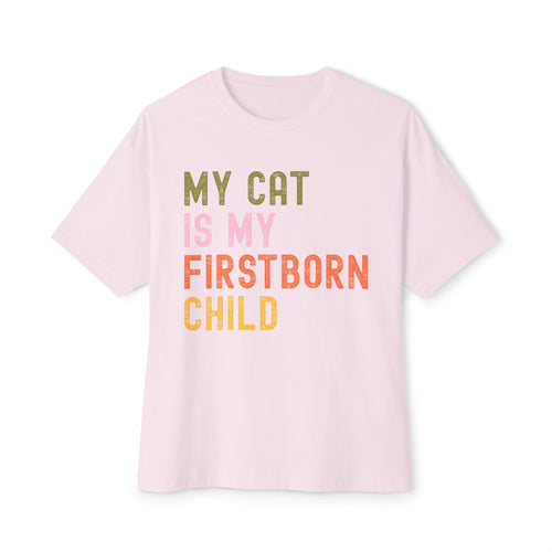 Funny Cat Lover's Unisex Oversized Tee - My Cat Is My Firstborn Child, Gift for Cat Owners, Relaxed Fit T-Shirt, Pet Lover Apparel, [...]
