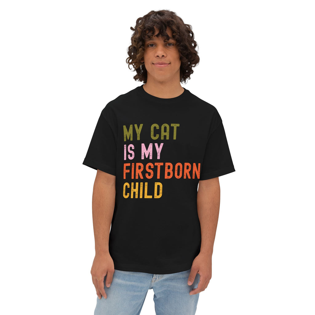 Funny Cat Lover's Unisex Oversized Tee - My Cat Is My Firstborn Child, Gift for Cat Owners, Relaxed Fit T-Shirt, Pet Lover Apparel, [...]